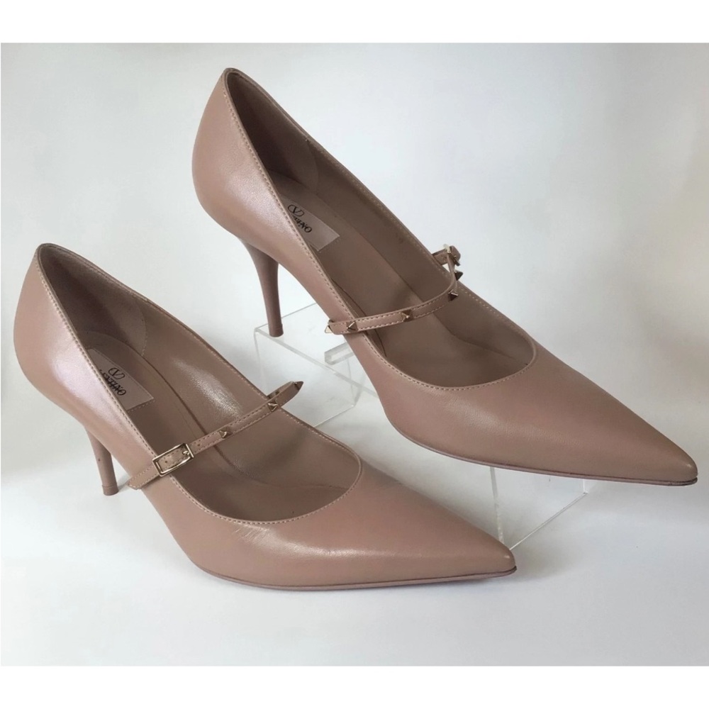 VALENTINO Garavani Rockstar 80 Pointed Toe Pumps, Nude (Size 39) - MSRP 1,150!